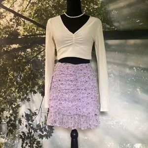 SAGE - ruched floral skirt